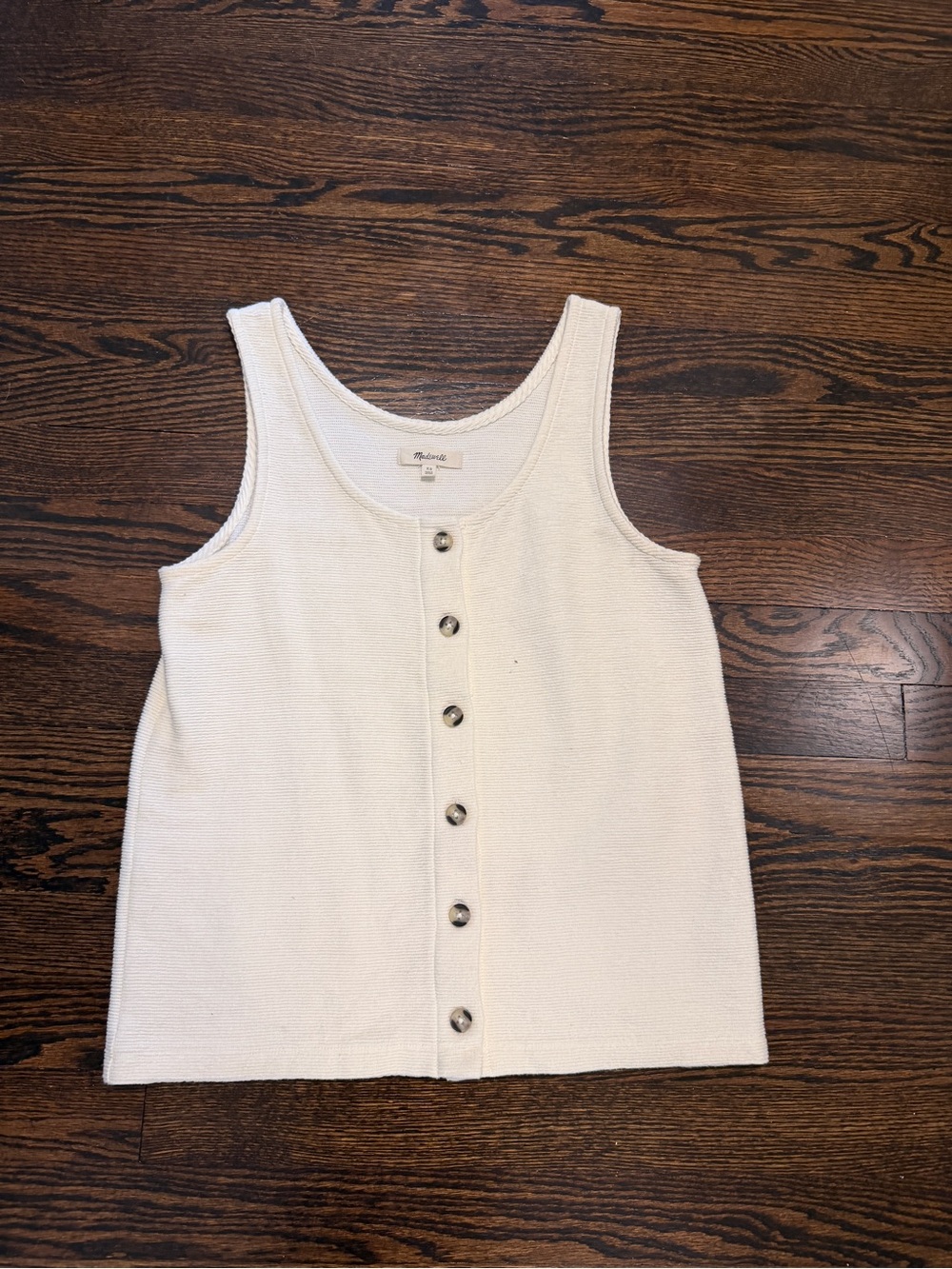 Madewell Sleeveless Button-Front Knit Tank - Cream